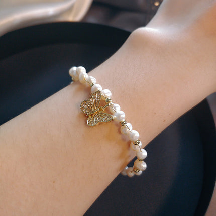 French Retro Baroque Pearl Bracelet | Elegant Jewelry for Girls