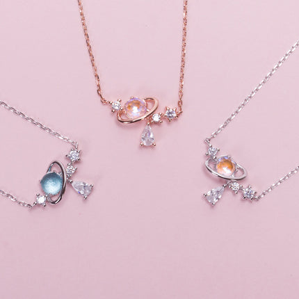Aurora Water Drop Planet Necklace | Sweet & Simple Jewelry for Girls