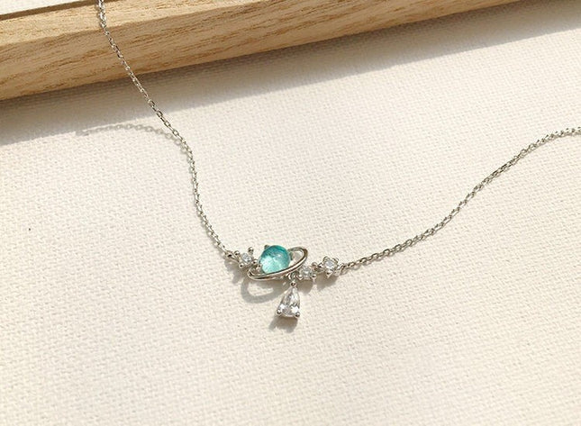 Aurora Water Drop Planet Necklace | Sweet & Simple Jewelry for Girls