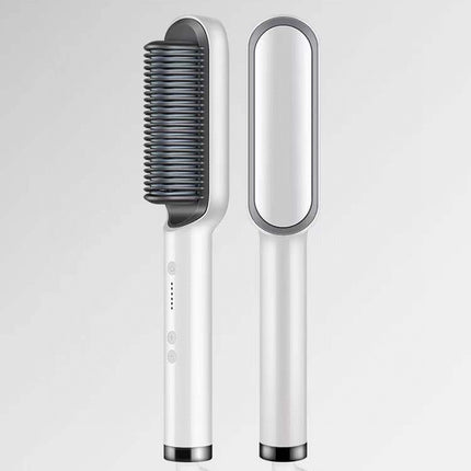 2-in-1 Hair Straightener & Curling Tong – Electric Hot Comb Brush