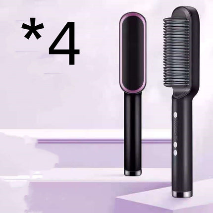 2-in-1 Hair Straightener & Curling Tong – Electric Hot Comb Brush