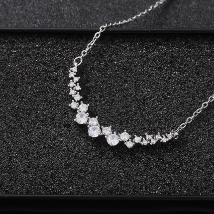 Korean Shining Star Zircon Necklace | Elegant Pendant for Women