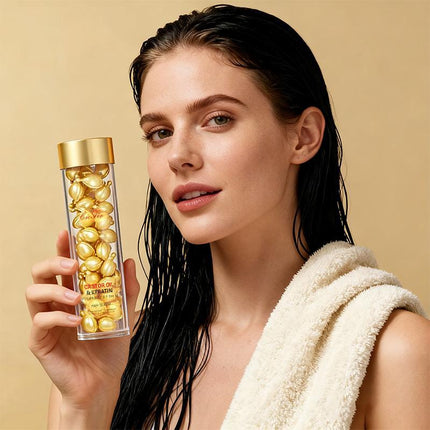 Portable Hair Oil Capsules | Travel-Friendly Hair Savior for Silky, Smooth Hair