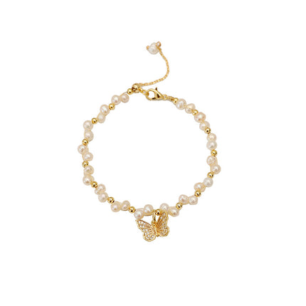 French Retro Baroque Pearl Bracelet | Elegant Jewelry for Girls