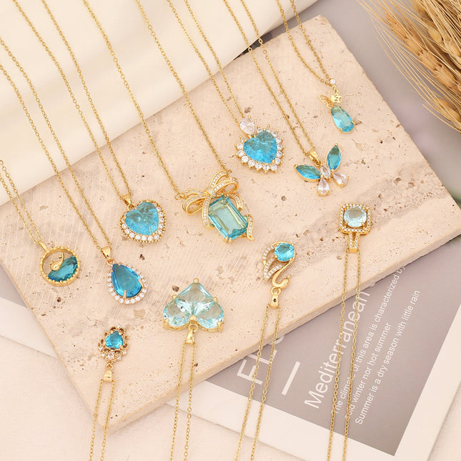 ce Flower Blue Love Pendant | Unique Butterfly Necklace for Women