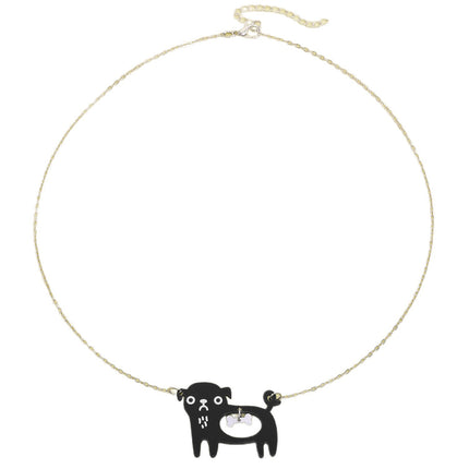 Cute Dog & Cat Cartoon Necklace | Fun Collarbone Chain for Pet Lovers