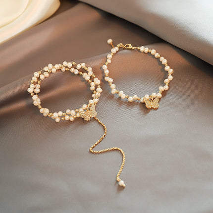 French Retro Baroque Pearl Bracelet | Elegant Jewelry for Girls