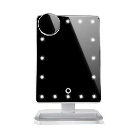 Touch Screen Makeup Mirror – 20 LED Lights & Bluetooth Speaker