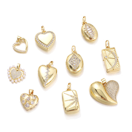 Sun Box Pendant Necklace | Single Pearl Heart Pendant for Women