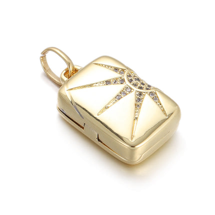 Sun Box Pendant Necklace | Single Pearl Heart Pendant for Women