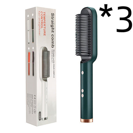 2-in-1 Hair Straightener & Curling Tong – Electric Hot Comb Brush