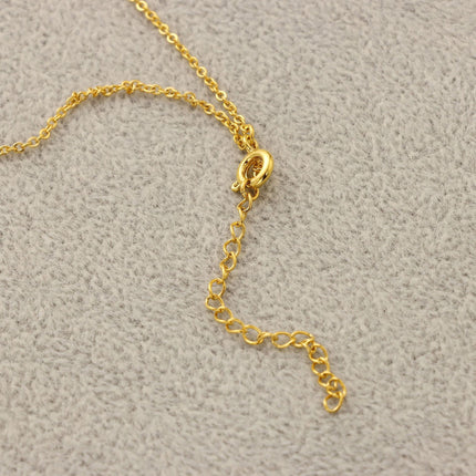 Inlaid Pearl Flower Basket Pendant  Necklace Female Brass Electroplated 18K Gold Clavicle Chain