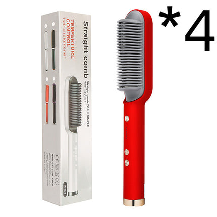 2-in-1 Hair Straightener & Curling Tong – Electric Hot Comb Brush