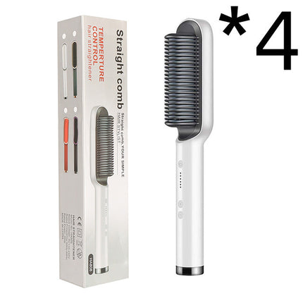 2-in-1 Hair Straightener & Curling Tong – Electric Hot Comb Brush