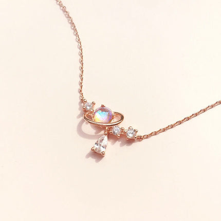Aurora Water Drop Planet Necklace | Sweet & Simple Jewelry for Girls