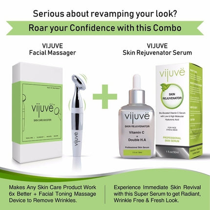 VIJUVE Advanced Vitamin C Face Serum – 45% Vitamin C, Double Hyaluronic Acid & Collagen Peptides for Anti-Aging, Skin Brightening & Wrinkle Reduction