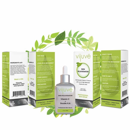 VIJUVE Advanced Vitamin C Face Serum – 45% Vitamin C, Double Hyaluronic Acid & Collagen Peptides for Anti-Aging, Skin Brightening & Wrinkle Reduction