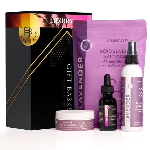 Luxury Dead Sea Spa Gift Set – Bath Salt, Mud Mask, Lavender Facial Spray & Essential Oils for Relaxation & Skincare
