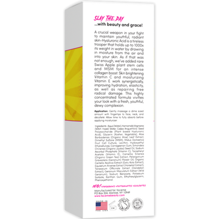 Hydrate, Plump & Glow Serum – Hyaluronic Acid with Swiss Apple Stem Cells, Vitamin C & E for Youthful, Radiant Skin