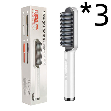 2-in-1 Hair Straightener & Curling Tong – Electric Hot Comb Brush