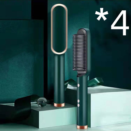 2-in-1 Hair Straightener & Curling Tong – Electric Hot Comb Brush