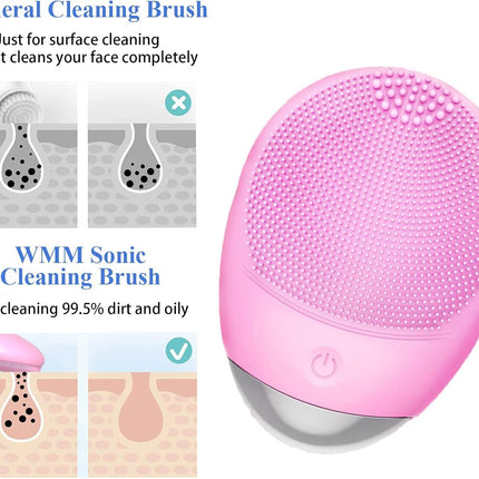High-Frequency Silicone Facial Cleanser Brush | USB Rechargeable Waterproof Face Device