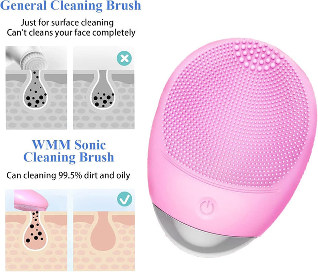High-Frequency Silicone Facial Cleanser Brush | USB Rechargeable Waterproof Face Device