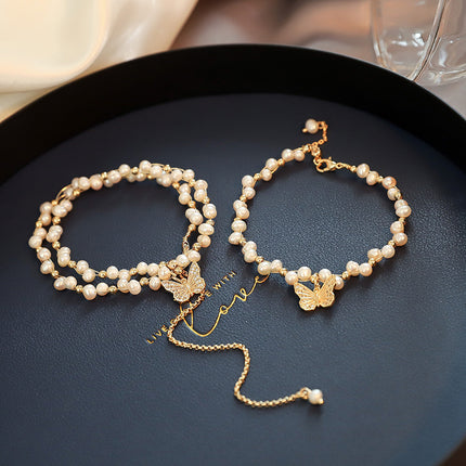 French Retro Baroque Pearl Bracelet | Elegant Jewelry for Girls