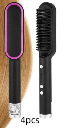 2-in-1 Hair Straightener & Curling Tong – Electric Hot Comb Brush