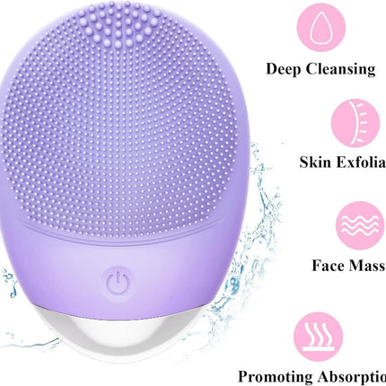 High-Frequency Silicone Facial Cleanser Brush | USB Rechargeable Waterproof Face Device