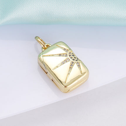 Sun Box Pendant Necklace | Single Pearl Heart Pendant for Women