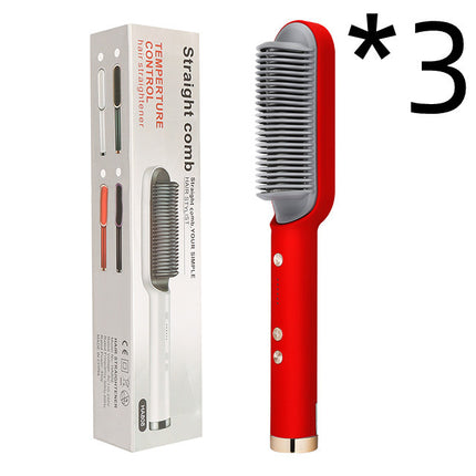 2-in-1 Hair Straightener & Curling Tong – Electric Hot Comb Brush