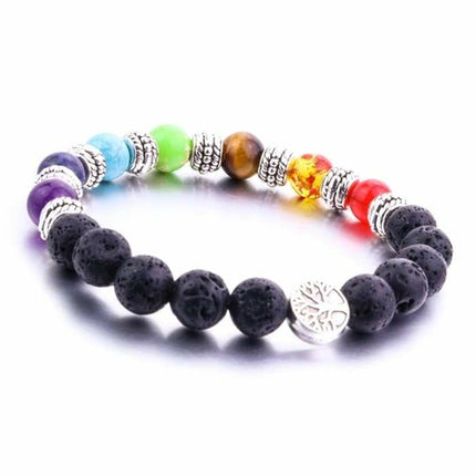 Chakra Lava Stone Bracelet | Essential Oil Diffuser Jewelry for Balance & Energy